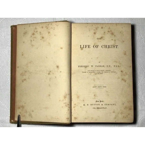 Antique 1874 The Life of Christ Hardcover Book Frederic Farrar Hurst & Company - Picture 3 of 16